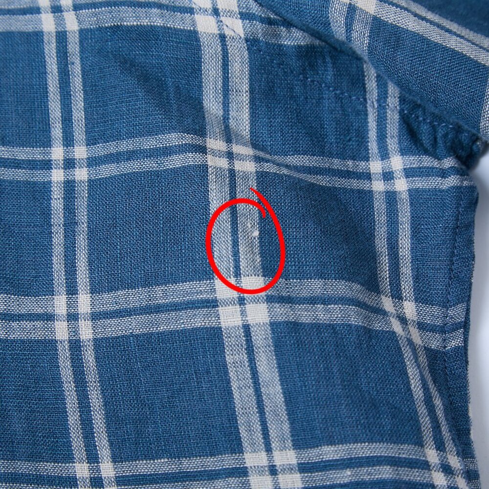 Faherty Laguna 100% Linen Nightfall Plaid Button Down Blue Shirt XXL - Picture 10 of 14
